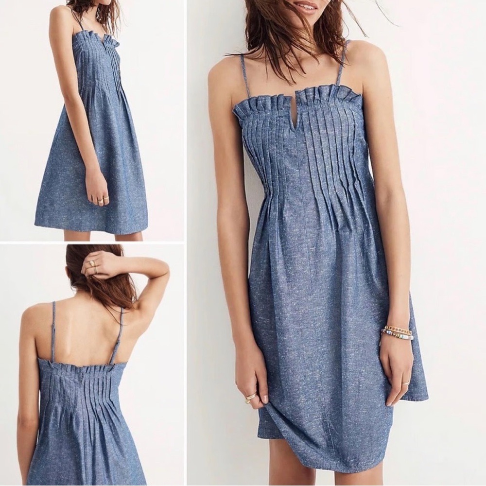 Madewell Woman Denim Pintuck Cami Dress Women’s  Size 10